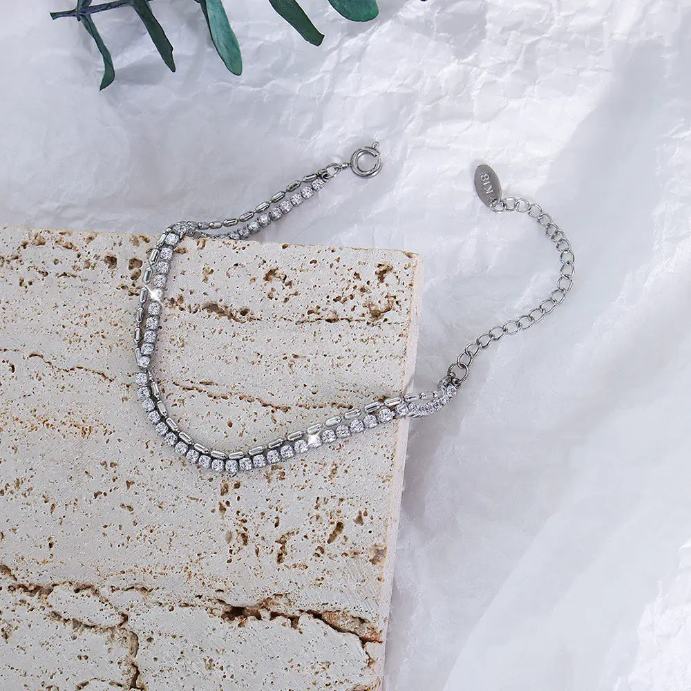 Double-Layer Zircon Bracelet for Women
